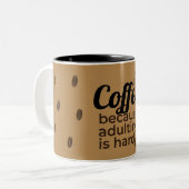 Coffee Lover's Quote Mug | Brown Rustic Design ツートーンマグカップ (正面左)