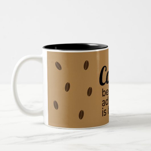 Coffee Lover's Quote Mug | Brown Rustic Design ツートーンマグカップ (左)