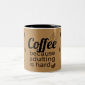 Coffee Lover's Quote Mug | Brown Rustic Design ツートーンマグカップ (中央)