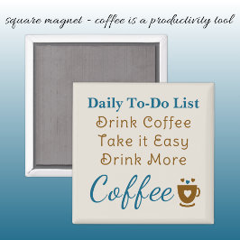 Coffee lovers to do list brown blue マグネット
