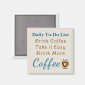 Coffee lovers to do list brown blue マグネット (正面/裏面)
