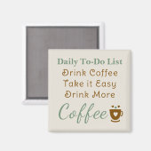 Coffee lovers to do list brown green マグネット (正面/裏面)