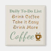 Coffee lovers to do list brown green マグネット (正面)