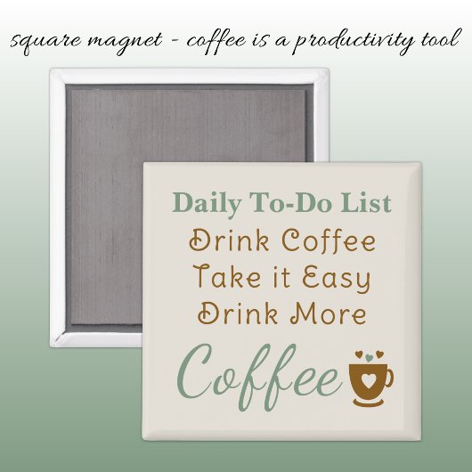 Coffee lovers to do list brown green マグネット