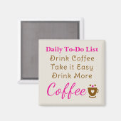 Coffee lovers to do list brown pink マグネット (正面/裏面)