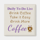 Coffee lovers to do list brown purple マグネット (正面)