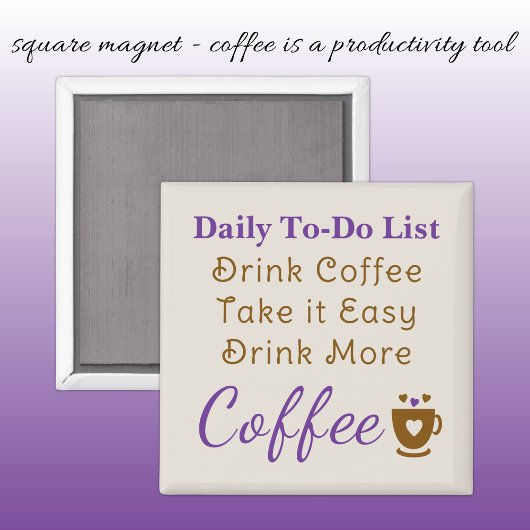 Coffee lovers to do list brown purple マグネット