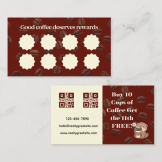 Coffee Loyalty Card - Buy 10 Get 1 Free Rewards ロイヤリティカード