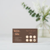 Coffee Loyalty Card Minimal Brown ロイヤリティカード (スタンド正面)
