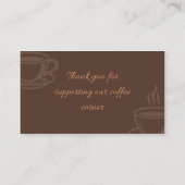 Coffee Loyalty Card Minimal Brown ロイヤリティカード (裏面)