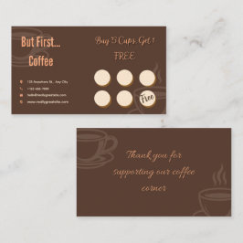 Coffee Loyalty Card Minimal Brown ロイヤリティカード