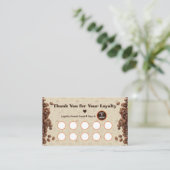 Coffee Loyalty Punch Card Brown Cafe Style ロイヤリティカード (スタンド正面)