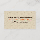 Coffee Loyalty Punch Card Brown Cafe Style ロイヤリティカード (裏面)