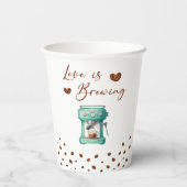 Coffee Machine Love is Brewing ブラウン・ブライダルシャワー 紙コップ (裏面)