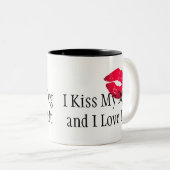 Coffee Mag-Iキス私の犬と私はそれを愛する ツートーンマグカップ (正面右)