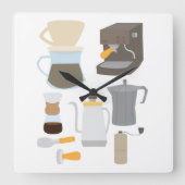 Coffee Maker Tools スクエア壁時計 (正面)