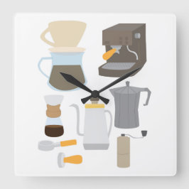 Coffee Maker Tools スクエア壁時計