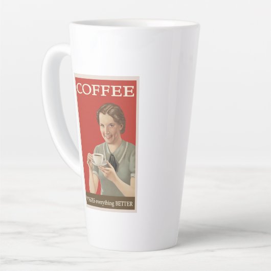 coffee makes EVERYTHING better カフェラテマグ (左アングル)