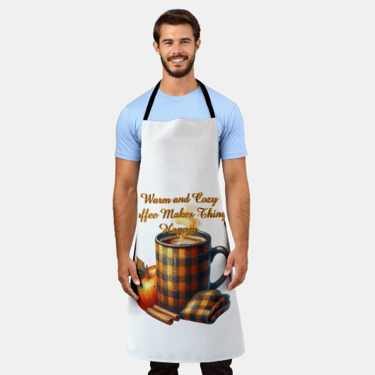 Coffee Makes Things Happen エプロン (着用した状態)