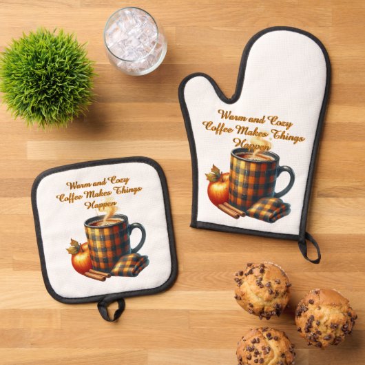 Coffee Makes Things Happen 鍋つかみ&鍋敷きセット (トップダウン)