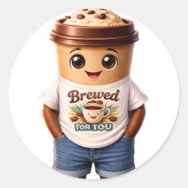 Coffee Man – Fun Design for True Caffeine Kings ラウンドシール