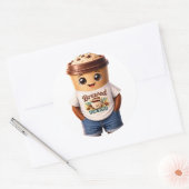 Coffee Man – Fun Design for True Caffeine Kings ラウンドシール (封筒)