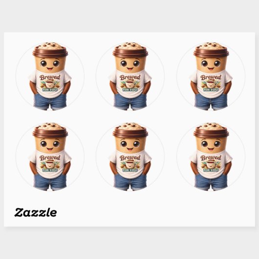 Coffee Man – Fun Design for True Caffeine Kings ラウンドシール (シート)