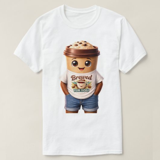 Coffee Man – Fun Design for True Caffeine Kings Tシャツ (デザイン正面)