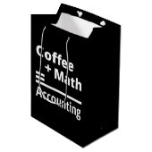 Coffee + Math = Accounting ミディアムペーパーバッグ (正面アングル)