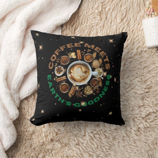 Coffee Meets Earth’s Goodness – Botanical Starry  クッション (ブランケット)