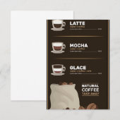 Coffee menu 出欠カード (正面/裏面)