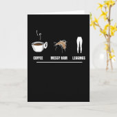 Coffee Messy Hair Leggings カード (黄色い花)