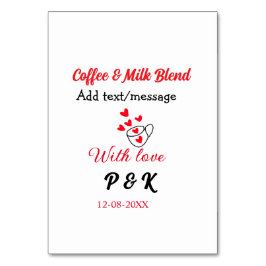 Coffee & milk blend love couple coffee red heart n テーブルナンバー