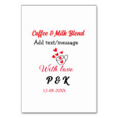 Coffee & milk blend love couple coffee red heart n テーブルナンバー (裏面)