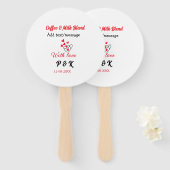 Coffee & milk blend love couple coffee red heart n ハンドファン (正面&裏面)