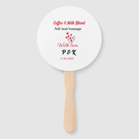 Coffee & milk blend love couple coffee red heart n ハンドファン (正面)