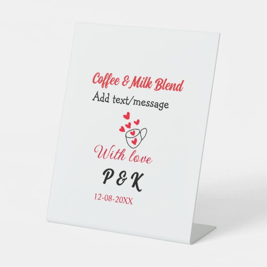 Coffee & milk blend love couple coffee red heart n 台座サイン (正面)