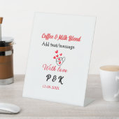 Coffee & milk blend love couple coffee red heart n 台座サイン (インサイチュ)