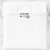 Coffee Mode On Minimal Typography スクエアシール (バッグ)