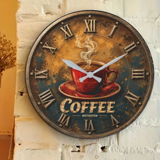Coffee Motivation ラージ壁時計