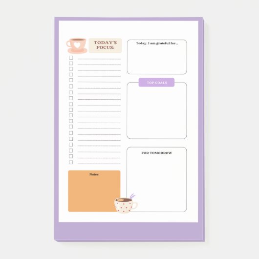 coffee mug accent to do list with lilac background ポストイット (正面)