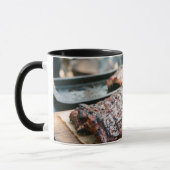 Coffee Mug BBQ Ribs Barbecue Grilling Delicious マグカップ (左)