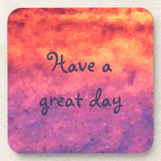 Coffee Mug Coaster、抽象芸術、モダンカラフル コースター (正面)