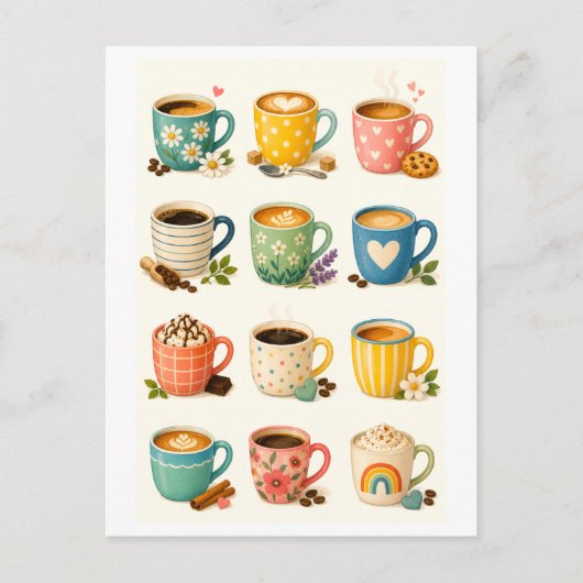 Coffee Mug Collage ポストカード (正面)