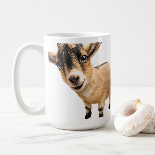 Coffee Mug - Cute Goat Peeking コーヒーマグカップ (ドーナツ)