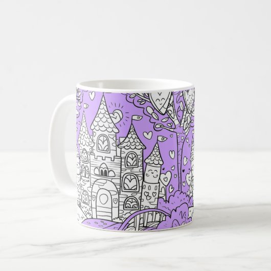 Coffee Mug Decorated with an Image of a Castle コーヒーマグカップ (正面左)