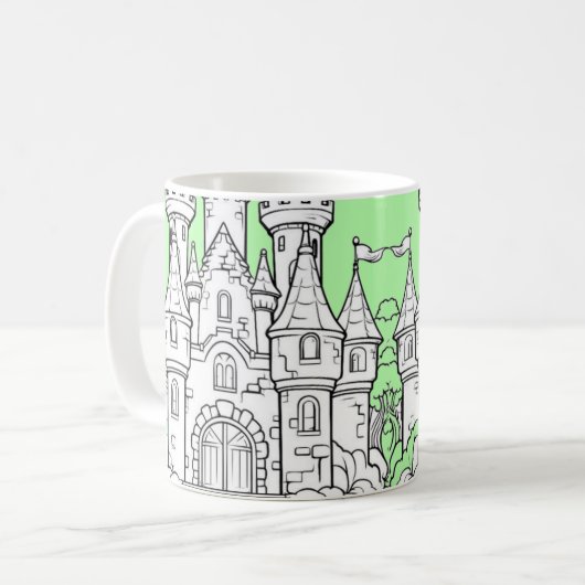 Coffee Mug Decorated with an Image of a Castle コーヒーマグカップ (正面左)