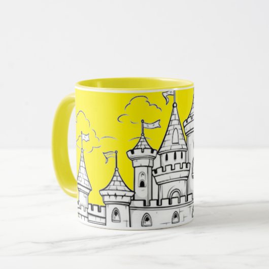 Coffee Mug Decorated with an Image of a Castle マグカップ (正面左)