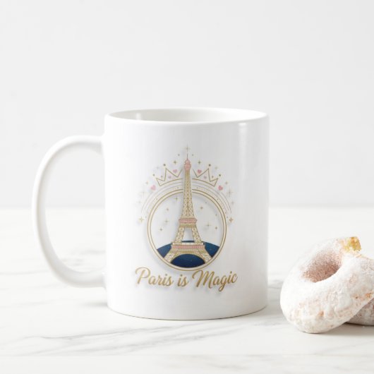 Coffee Mug - Elegant paris Eiffel Tower コーヒーマグカップ (ドーナツ)