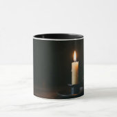 Coffee Mug Lit Candle Warm Glow Peaceful Atmospher マグカップ (中央)